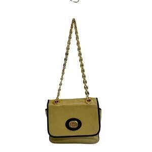 GUCCI 576423 Chain Handbag Flap Interlocking G Shoulder Bag Beige